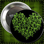 Poison Skull Heart Button
