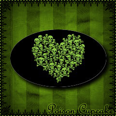 Poison Skull Heart Sticker (Oval)