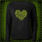 Poison Skull Heart Women's Long Sleeve Black Tee