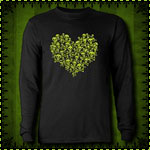 Poison Skull Heart Long Sleeve Black T-Shirt