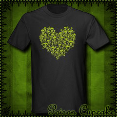 Poison Skull Heart Black T-Shirt