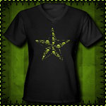 Skull Nautical Star Women's V-Neck Dark T-Shirt