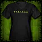 Row of Skulls and Crossbones Womens V-Neck T-shirt