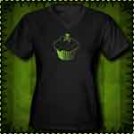 Poison Cupcake Women's V-Neck Black T-Shirt