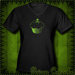 Poison Cupcake Women's V-Neck Black T-Shirt