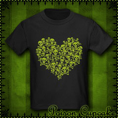 Poison Skull Heart Kids Dark T-Shirt