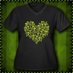Poison Skull Heart Women's Plus Size V-Neck Dark T