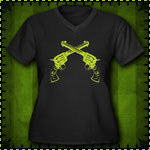 Crossed Pistols Women's Plus Size V-Neck Dark T-Sh