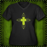 Gothic Skull Cross Women's Plus Size V-Neck Dark T
