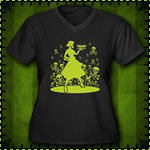 Poison Housewife Women's Plus Size V-Neck Dark T-S
