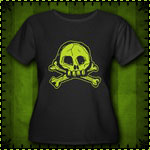 Scribble Skull Women's Plus Size Scoop Neck Dark T