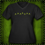 Scribble Skulls Women's Plus Size V-Neck Dark T-Sh