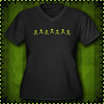 Row of Skulls and Crossbones Women's Plus Size V-N