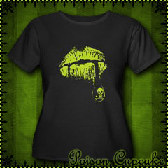 Poison Lips Women's Plus Size Scoop Neck Dark T-Sh