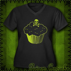 Poison Cupcake Women's Plus Size V-Neck Dark T-Shi