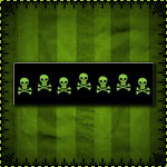 Row of Skulls and Crossbones Bumper Sticker