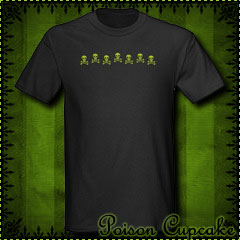 Row of Skull and Crossbones Black T-Shirt