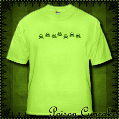 Scribble Skulls Green T-Shirt