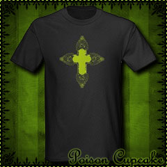 Gothic Skull Cross Black T-Shirt