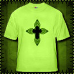 Gothic Skull Cross Green T-Shirt