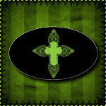 Gothic Skull Cross Sticker (Oval)