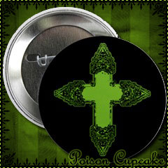 Gothic Skull Cross Button