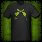 Crossed Pistols Black T-Shirt