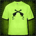 Crossed Pistols Green T-Shirt