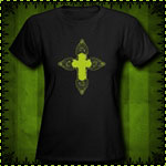 Gothic Skull Cross Women's Black T-Shirt