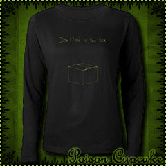 Don't Look in the Box Womens Long Sleeve Black Tee