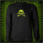 Scribble Skull Long Sleeve Black T-Shirt