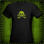 Scribble Skull Women's Black T-Shirt