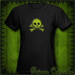 Scribble Skull Women's Black T-Shirt