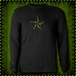 Skull Nautical Star Long Sleeve Black T-Shirt