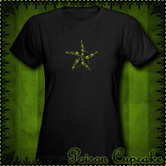 Skull Nautical Star Women's Black T-Shirt