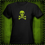 Skull and Crossbones Women's Black T-Shirt